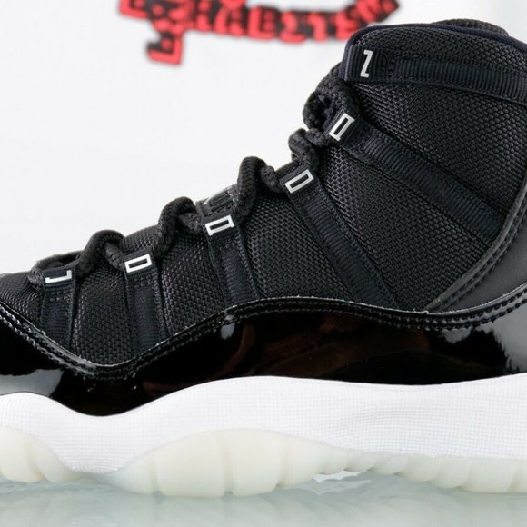 NEW Nike Air Jordan Retro 11 XI Black Jubilee White GS Size 7Y 378038 01… - Picture 6 of 8